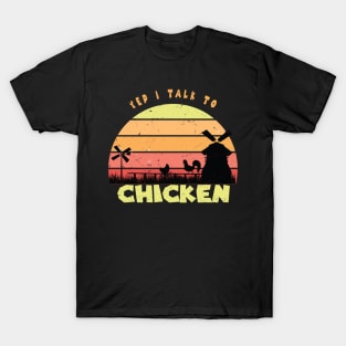 Yep I Talk To Chickens Vintage Funny Chicken Farmer Gift, Farm, Chicken Mom, Farmer T-Shirt